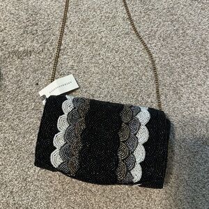 The Fiona Bag: Black and White Beaded Crossbody